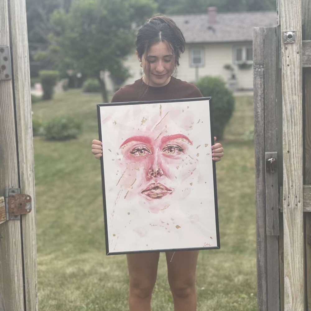 Original art piece made by me! Made with watercolor and gold sheets!